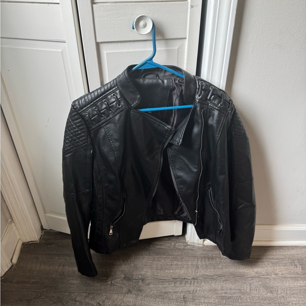 Unisex Black Leather Jacket